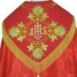 Red Cope Vestment Satin Lined Traditional Catholic Embroidered+Humeral Veil