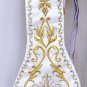 White Solemn High Mass Set, Fiddleback Chasuble, Cope, Stoles, Maniples, Dalmatic, Tunicle