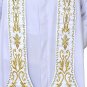White Solemn High Mass Set, Fiddleback Chasuble, Cope, Stoles, Maniples, Dalmatic, Tunicle