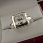 STERLING SILVER  SQUARE CUBIC ZIRCONIA RING SIZE  7.5. #4