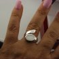 STERLING SILVER RING  WITH   WHITE  SHELL   SIZE 5.75