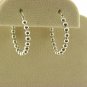 Italy Sterling Silver 925 Beaded 1" Hoop Earrings #5