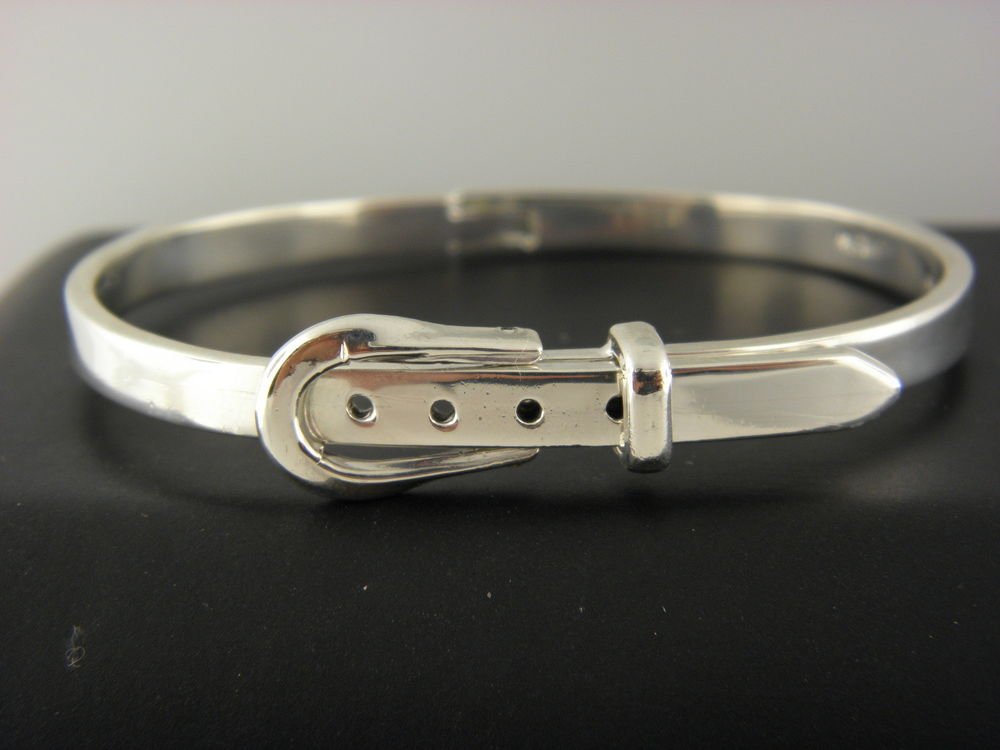 STERLING SILVER BELT BANGLE BRACELET ADJUSTABLE 68" INCH. 14