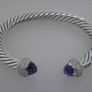 DAVID YURMAN 7 mm Cable Classics Bracelet with Lavender Amethyst and Diamonds