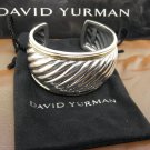 David Yurman  Wide Sculpted Cable Cuff With  18k Gold