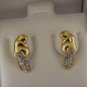 14K YELLOW GOLD 0.30 TCW  DIAMOND "BEAVER"  STUD  EARRINGS .#34.