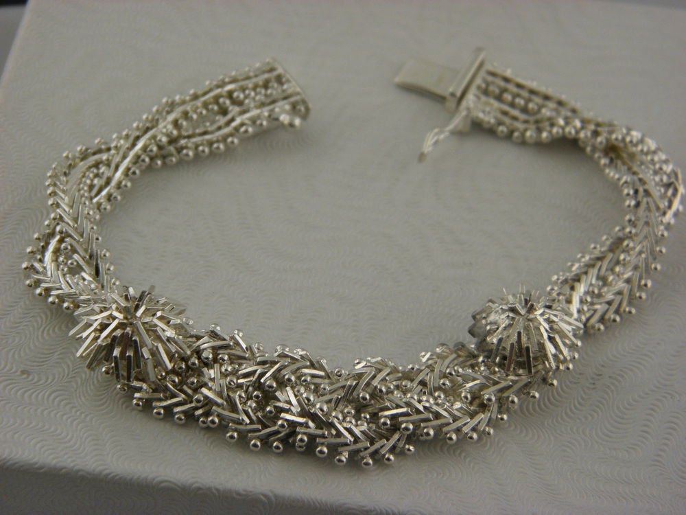 DIAMANT MEXICO MD11 STERLING SILVER TWISTED BRACELET 7" INCH 22