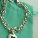 Tiffany & Co.OPEN HEART ROUND  TAG CHARM LINKS  BRACELET 7.5" INCH #83.