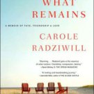What Remains: A Memoir of Fate, Friendship, and Love Paperback Cheap