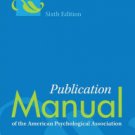 Publication Manual of the American Psychological Association / Edition 6 Hardcover Cheap