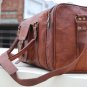 Men's Brown Vintage Genuine Leather Cowhide Travel Luggage Duffle Gym Bags Tote