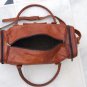 Men's Brown Vintage Genuine Leather Cowhide Travel Luggage Duffle Gym Bags Tote