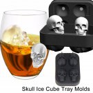 3D Skull Ice Cube Tray Mold Makes Four Giant Skulls Food Grade Flexible Silicone