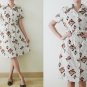 70s Japanese short sleeve mini day dress with matching belt,church and graphic printed,S-M-L