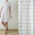 Vintage Japanese plaid short sleeve mini dress,grid dress,minimalist