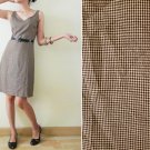 vintage CALVIN KLEIN sleeveless wool dress, black and brown houndstooth