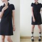 90s black and white Gothletics sporty racing stripe mini dress, Polo dress, short sleeve, body con