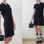 90s black and white Gothletics sporty racing stripe mini dress, Polo dress, short sleeve, body con
