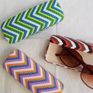 vtg CHEVRON hard glasses case, dead stock, new old stock,never used,colorful,graphic,vivid
