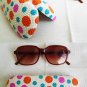 vtg POLKADOT hard glasses case,dead stock,new old stock,never used,colorful,Candy