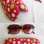 vtg POLKADOT hard glasses case,dead stock,new old stock,never used,colorful,Candy