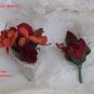 Silk Flower Wedding Bouquet Set Celtic Red 11pc set Custom Design