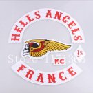 Sell off 2 sets Hells Angels France Embroidered Iron On Patch Badge Applique For Biker