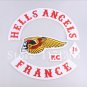 Sell off 2 sets Hells Angels France Embroidered Iron On Patch Badge Applique For Biker