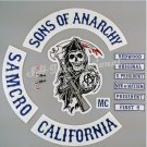 Sons Of Anarchy Patch BLUE TWILL STYLE Biker MC, For Clothes Back Full Size