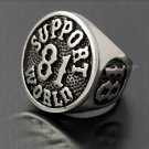 Stainless Steel Silver Biker 81 Support World Ring Mens Motorcycle Biker 81 Ring hells angels