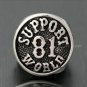 Stainless Steel Silver Biker 81 Support World Ring Mens Motorcycle Biker 81 Ring hells angels