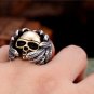 Hells Angels Club Jewelry Rings Guangzhou Spplier Man's Feather Skull Gold Copper Ring