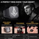 Black Men's Rings Jewelry Freemasonry Free Mason Masonic Stainless Steel Finger Ring Size 7 to 15