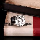 Stainless Steel USA Biker Road ROUTE 66 Ring For Men Motor Biker Men's Jewelry