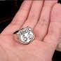 Stainless Steel USA Biker Road ROUTE 66 Ring For Men Motor Biker Men's Jewelry