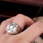 Stainless Steel USA Biker Road ROUTE 66 Ring For Men Motor Biker Men's Jewelry