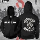 Sons of Anarchy SOA Grim Reaper Samcro Motorcycle Club Zip Up Hoodie Jacket Adult Mens