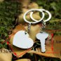 1 Pair Zinc Alloy Silver Plated Lovers Gift Couple I Love You Heart Keychain