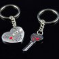 1 Pair Zinc Alloy Silver Plated Lovers Gift Couple I Love You Heart Keychain