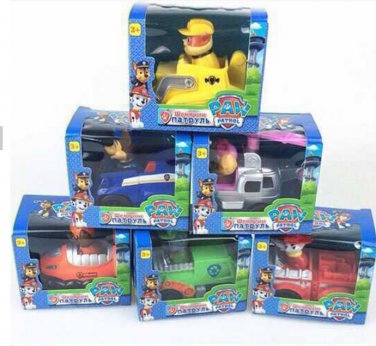6 pcs/set Patrol car puppy dog toy anime action figure toy