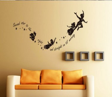 Wall Sticker Cartoon Character Peter Pan And Fairies Baby Room Decal Decor