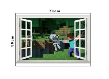 Minecraft Wall Stickers Wallpaper Kids Room Decal Minecraft Home Decoration