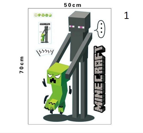 Wall paper Cartoon Minecraft Wall Stickers For Kids Room Decal Home