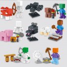2015 NEW 8pcs/set juguetes minecraft steve skull spiderman blocks Minifigures action figure