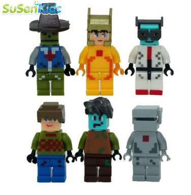 6pcs/lot Game Minecraft Kid Baby Toy Mini Figure Building Blocks Sets Model Toys