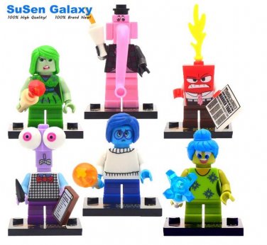 6 pcs/lot Inside Out Anger/Fear/Discust/Sadness Kid Baby Toy Mini Figure Building Blocks