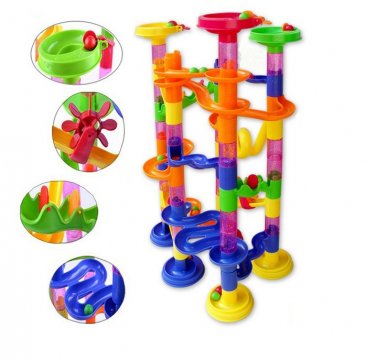 HOT Taotown's 105pcs DIY Construction Marble Race Run Maze Balls Track plastic Building Blocks
