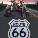 Biker Vest Jacket Cloth Patches ROUTE 66 Mark HARLEY RIDER DIY Parts Loco Motive Embroidery Patches