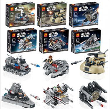 6pcs/set Star Wars warships spaceship clone wars Building Blocks Compatible with Lego toys