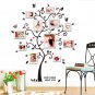 Chic Black Family Photo Frame Tree Butterfly Flower Heart Mural Wall Sticker Home Decor